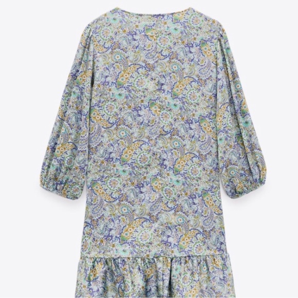 ZARA SATIN EFFECT PAISLEY DRESS - Picture 3 of 5